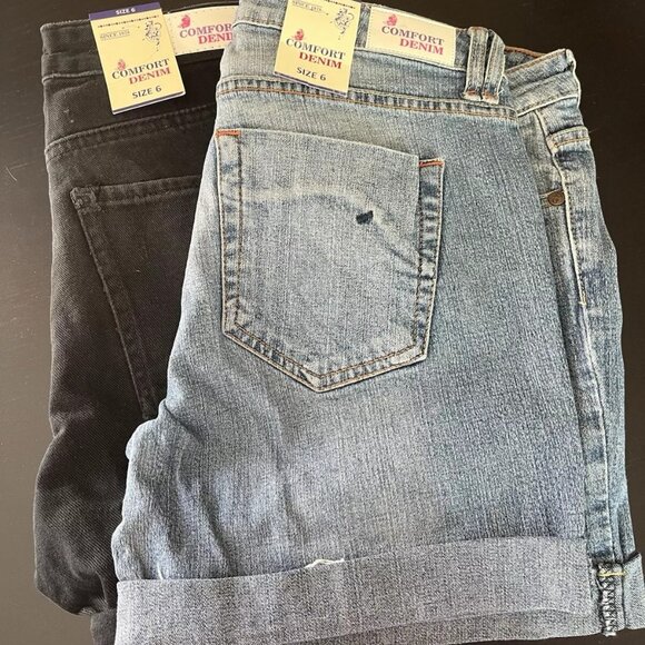 NWT 2 Pair Comfort Denim Shorts, Size 6, MSRP $40 Each - Picture 1 of 11